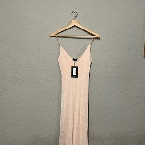Pink champagne maxi dress. Never worn with tags.